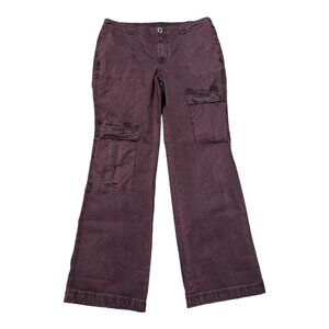 Free People Women's Cargo Pants Red Brown Size 8 Waist 34" Inseem 31"